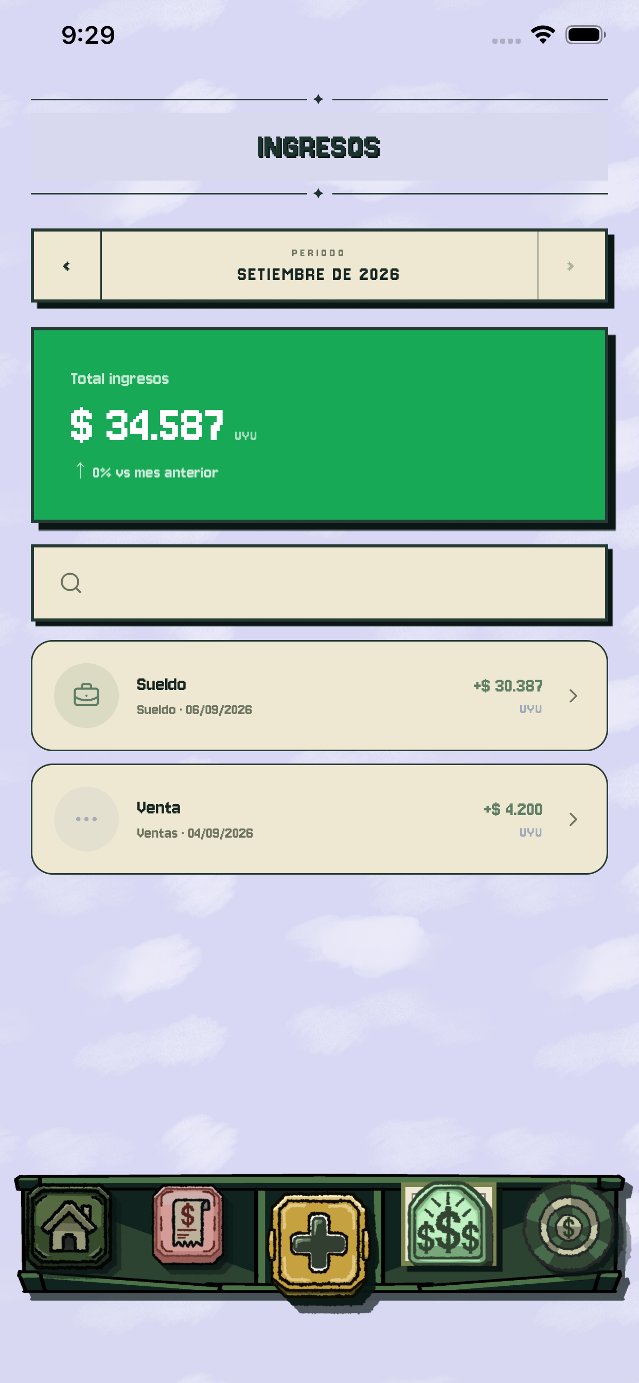 BatMoney – Ingresos