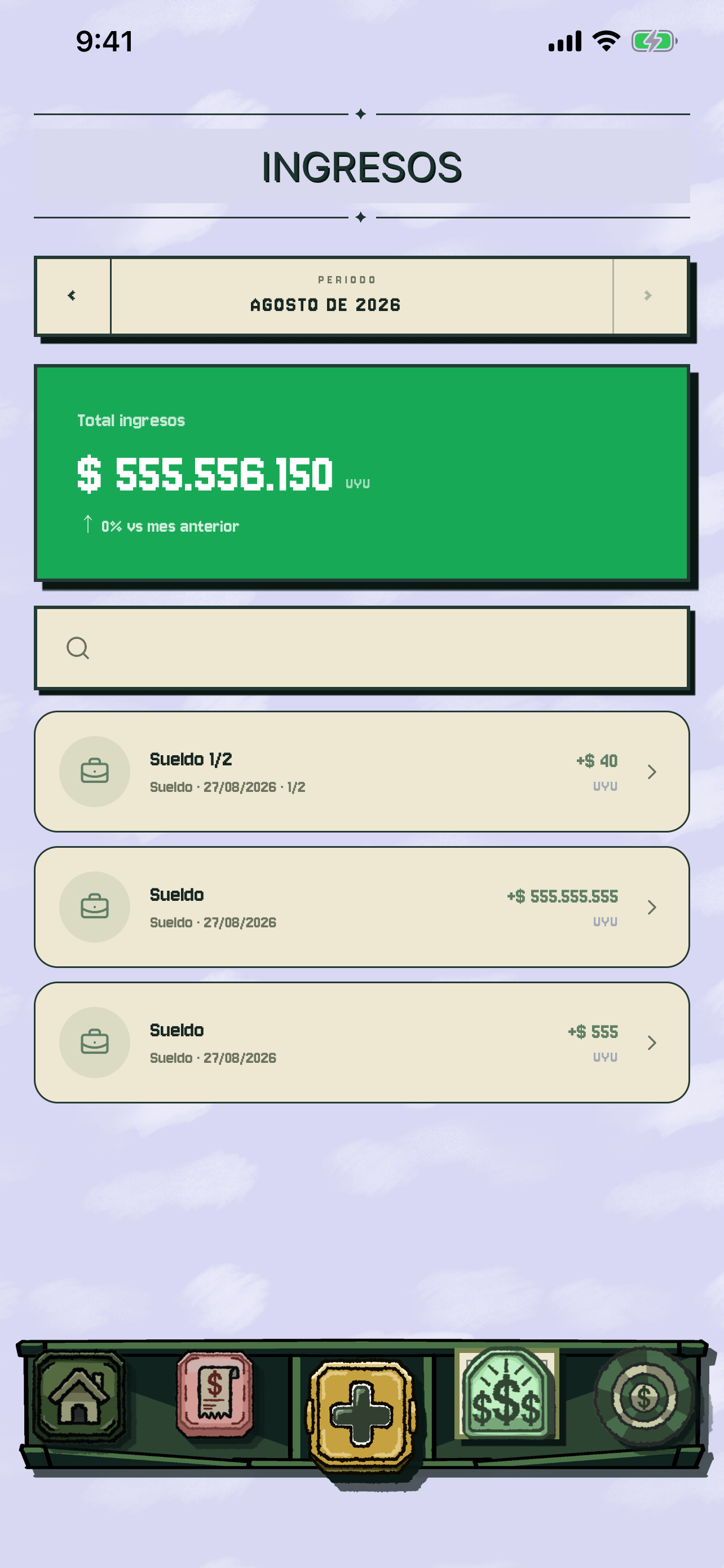 BatMoney – Ingresos